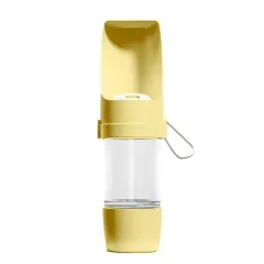 Dog Travel Drink Bottle Foldable Bowl For Outdoor Walking Large Capacity - Yellow - View 1