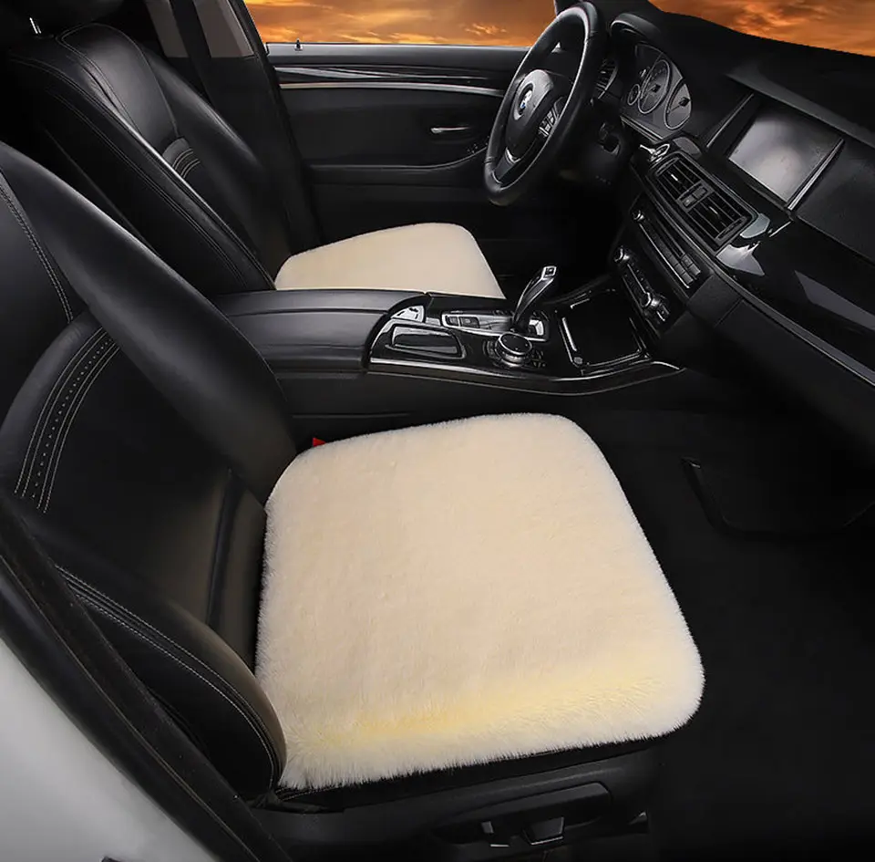 Car Seat Winter Plush Single Square Cushion