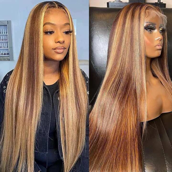 13x4 Straight Human Hair Lace Front Wig P4 27, Density