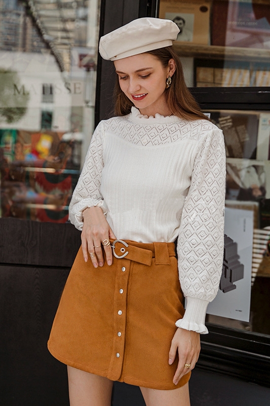 Title 4, Casual Skirt Slim Camel