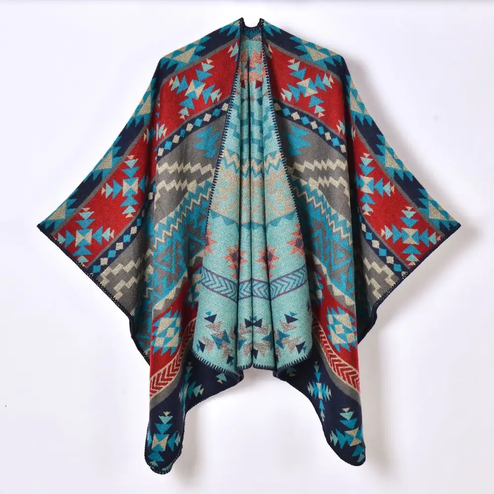 Women's Minimalist Geometric Color Block Shawl Scarf