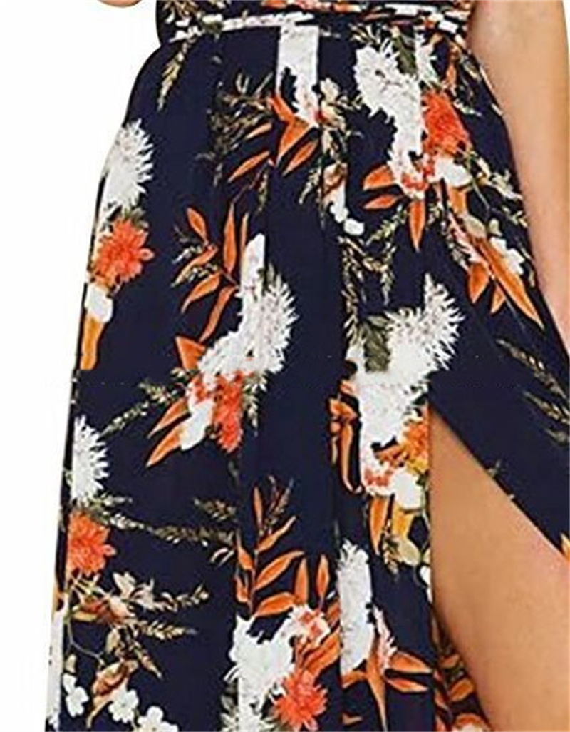 Women's Fashion Casual Printing Backless Slip Dress