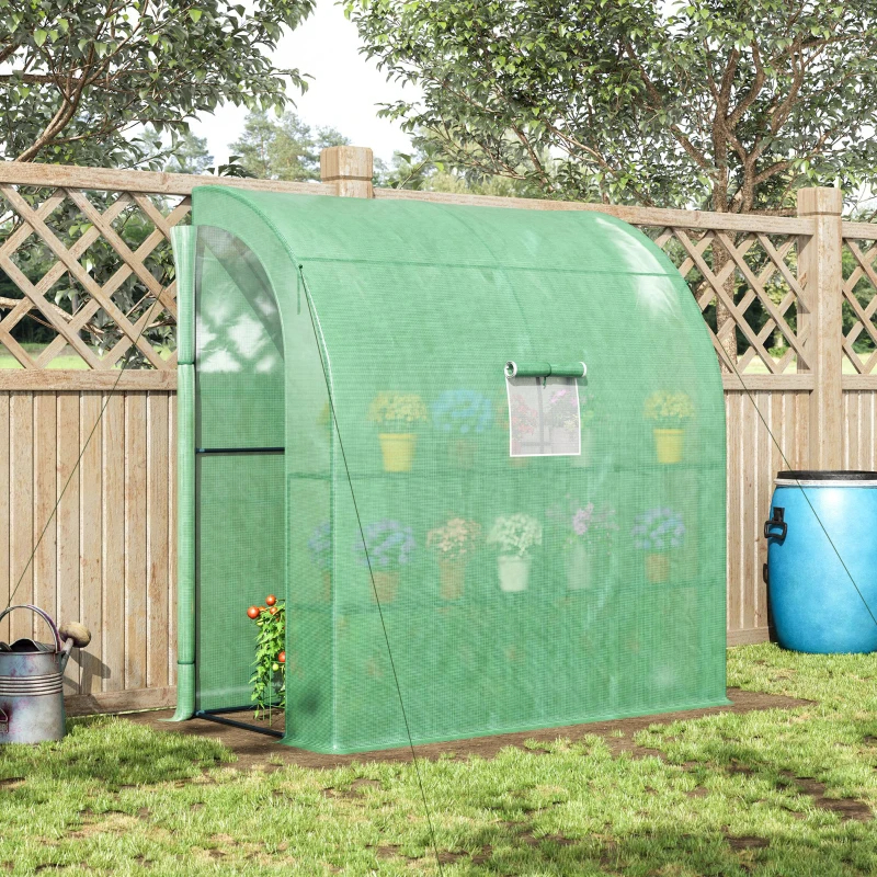 Lean-To Walk-In Greenhouse with Shelves, picture 2 of 3