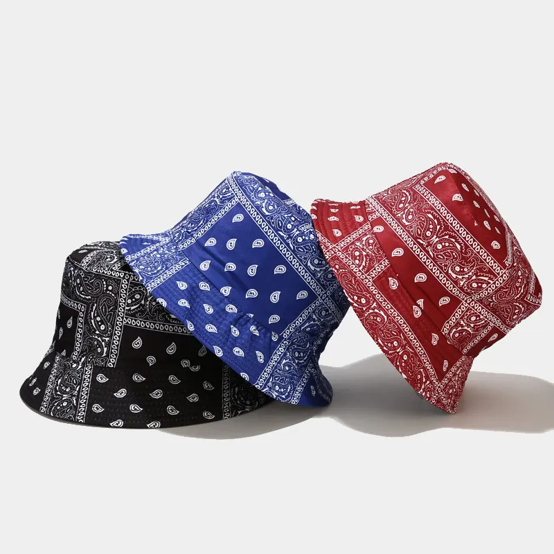 Bandana Print Bucket Hats with Multiple Colorways