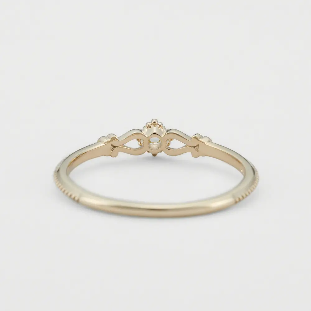 S925 Silver Plated 14K Gold Versatile White Zirconium Ring