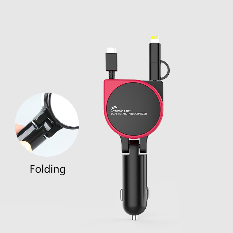 Compatible with Apple 3-in-1 Car Charger Data Cable USB Cigarette Lighter Adapte - 第 5/6 張圖片