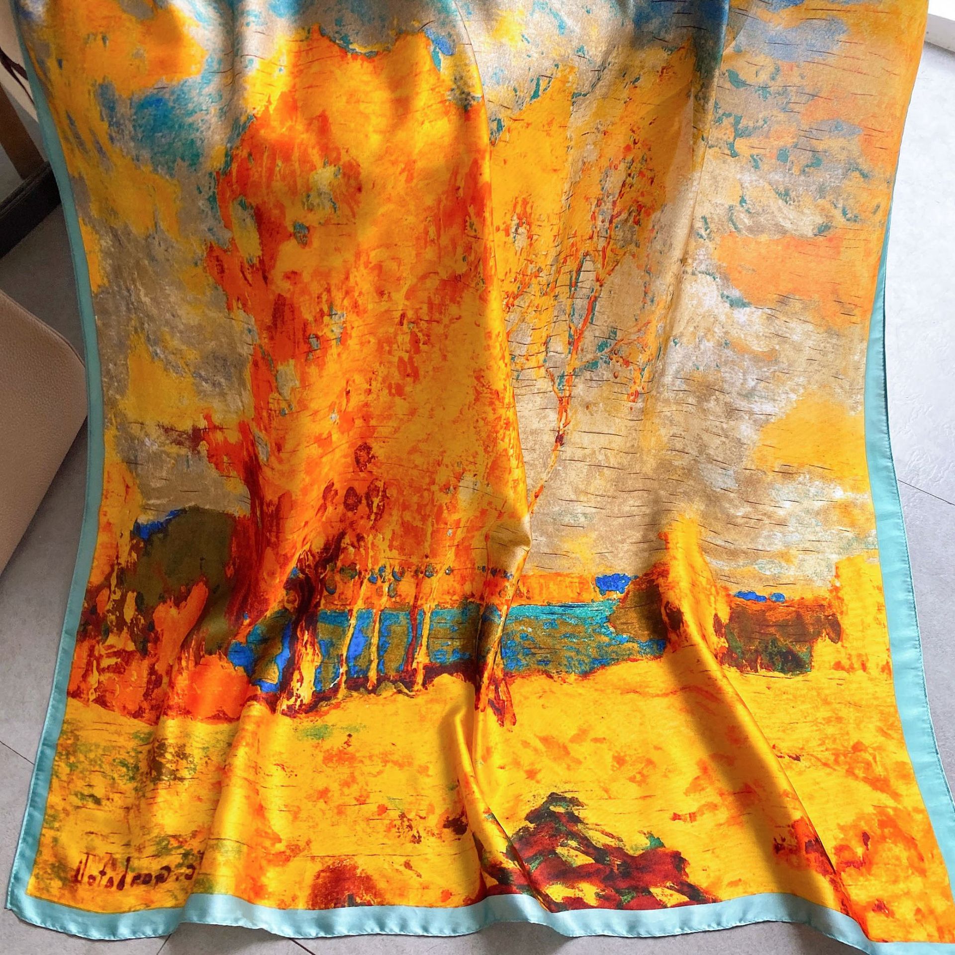 Simulation Silk Decorative Air-conditioning Shawl Hundred Sun Protection Beach Towel