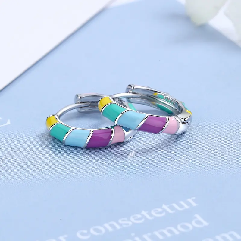 Colorful Oil Necklace Round Earrings Jewelry