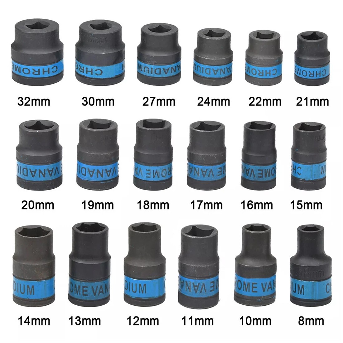 Heavy Duty Ratchet Wrench Socket Set 8-32mm Metric Extension Bar Metal Case — image 5