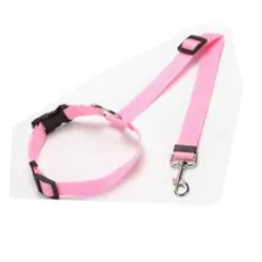 Solid Two-in-one Pet Car Seat Belt Lead Leash BackSeat Safety Belt Adjustable Harness For Kitten Dogs Collar Pet Accessories - Pink - View 1