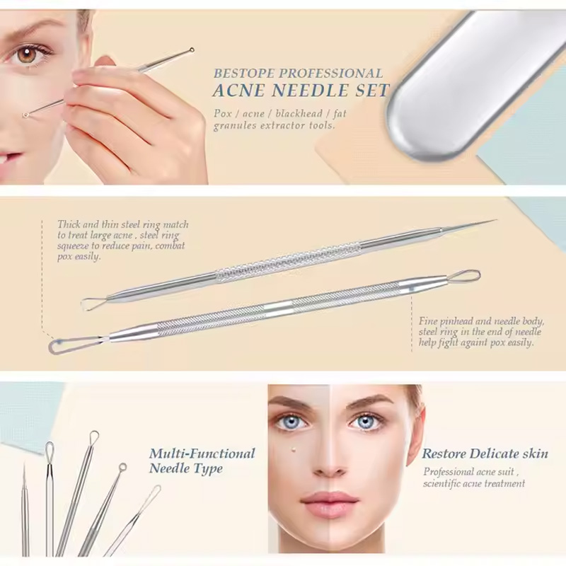5 Acne Needles,Facial Acne Removal Extractor Blackhead Removal Kit,Blackhead Acne Remover Tool thumbnail 6