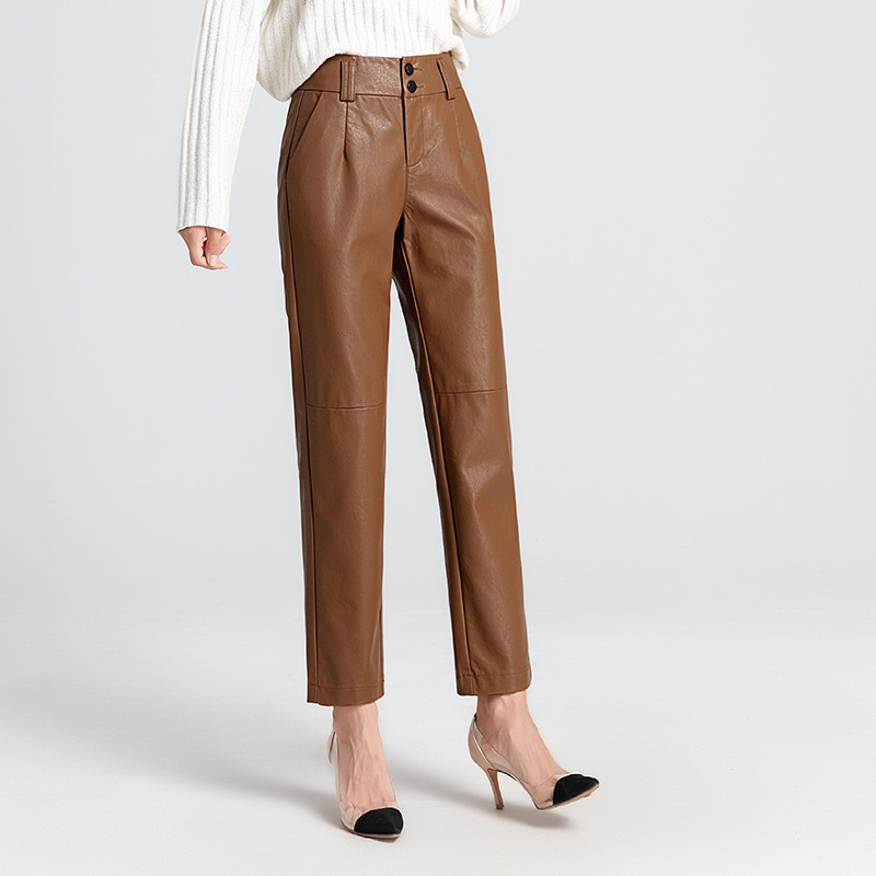 Title 5, Small Straight High Waisted Sheepskin Trousers ...