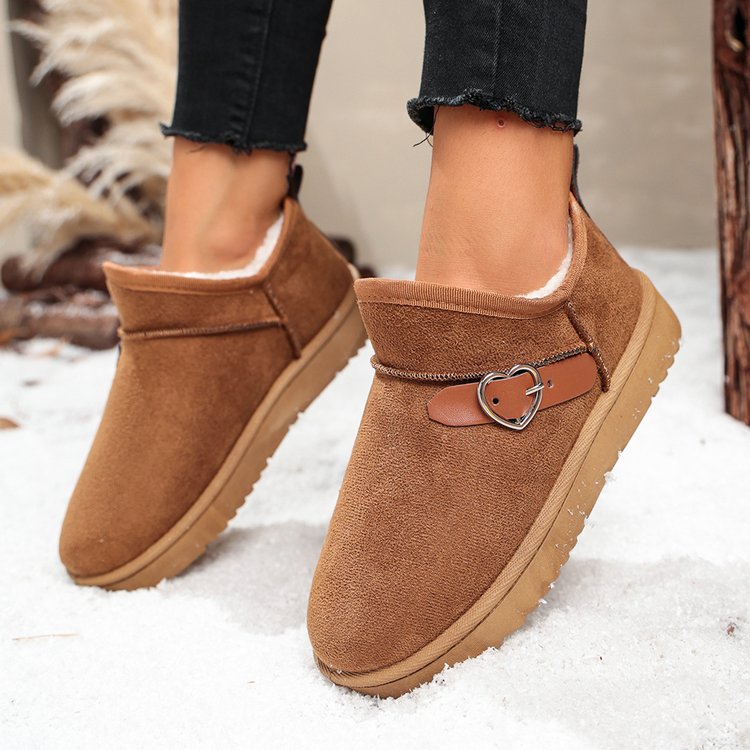 Faux Suede Ankle Snow Boots