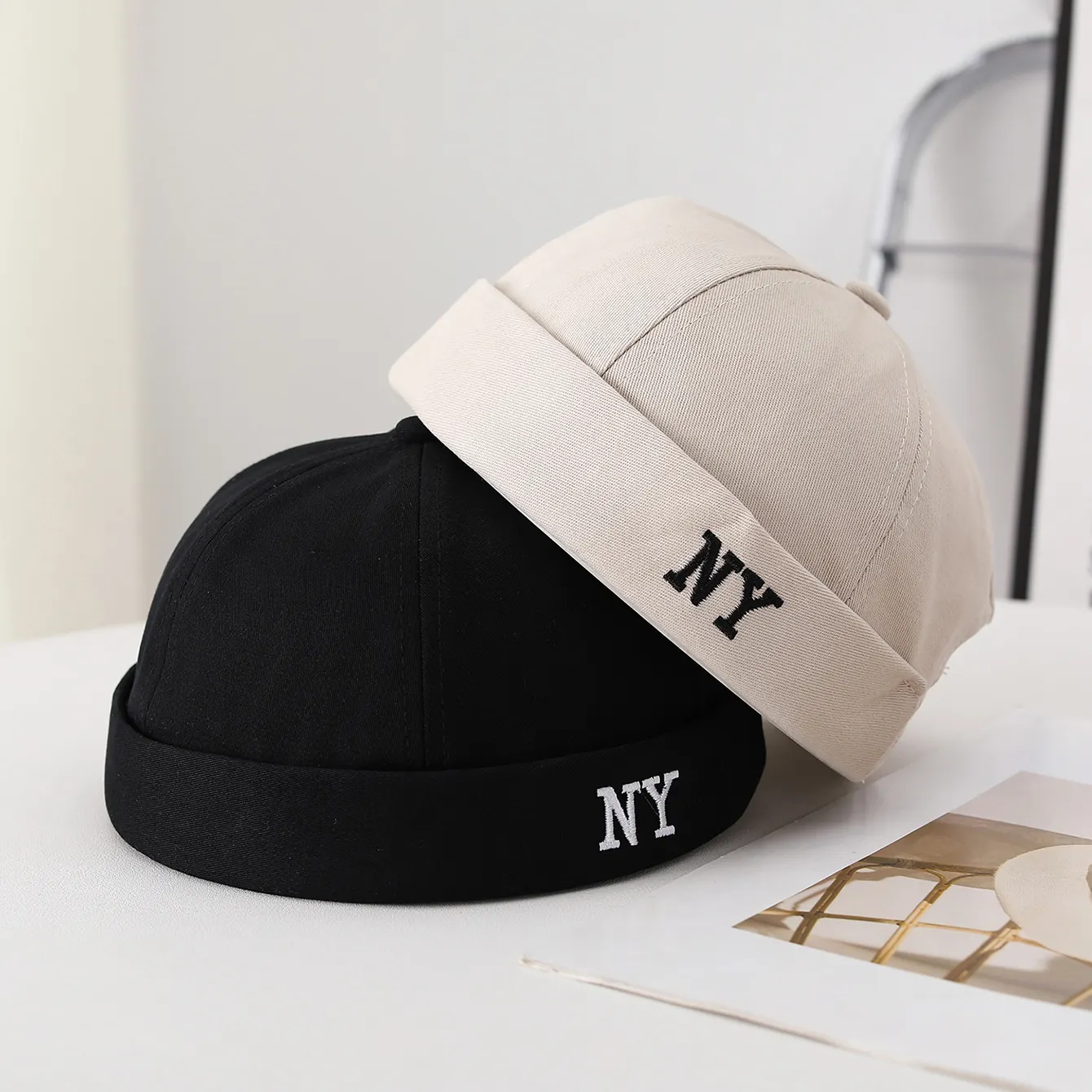 Men's Single-color Embroidered NY Letter Adjustable Trendy
