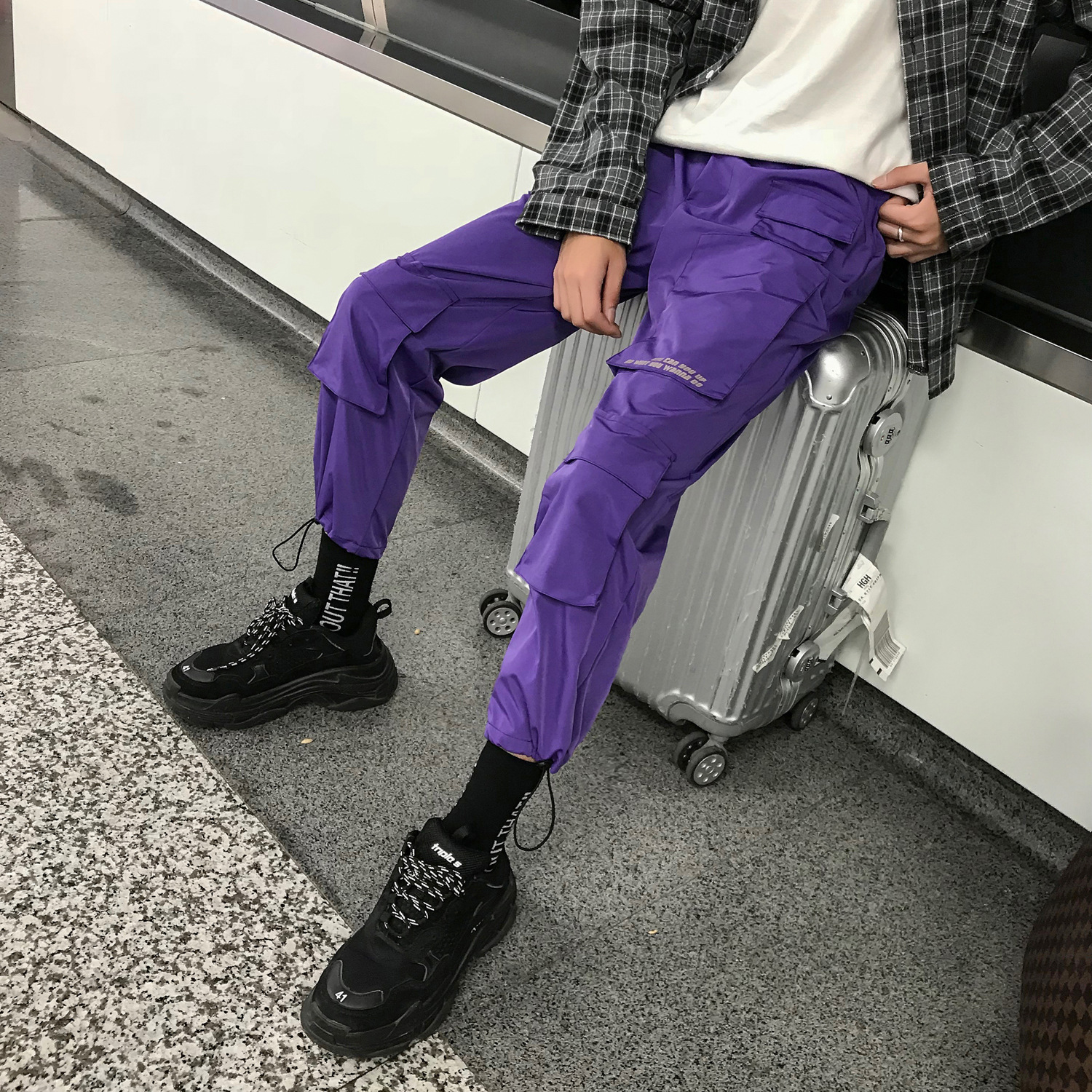 Title 2, Fashion Purple Tide muške ljubičaste kombinezon...