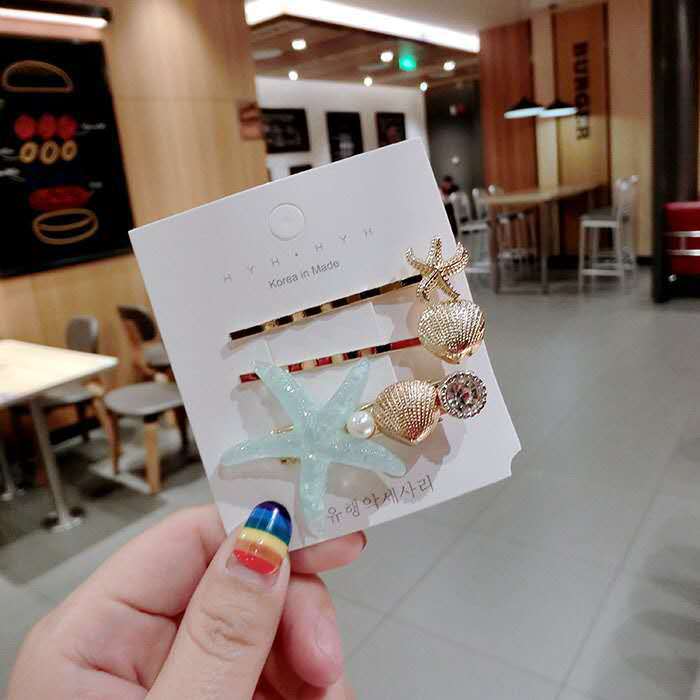 Shell Starfish Hairpin Set Simple Sweet Girl Heart