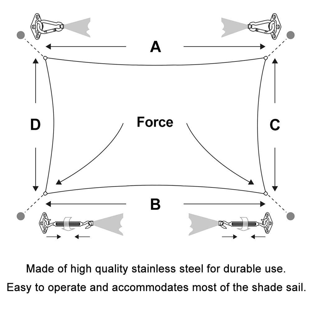 Title 3, Outdoor Four Corner Sunshade Sail Accessories S...