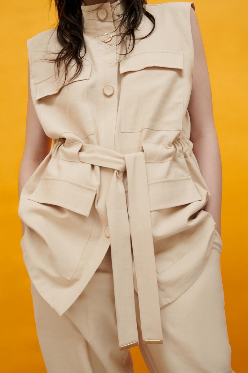 صدرية صيفية نسائية متعددة الاستخدامات بأكمام من دون جيوب - طراز أوروبي وأمريكي جديد