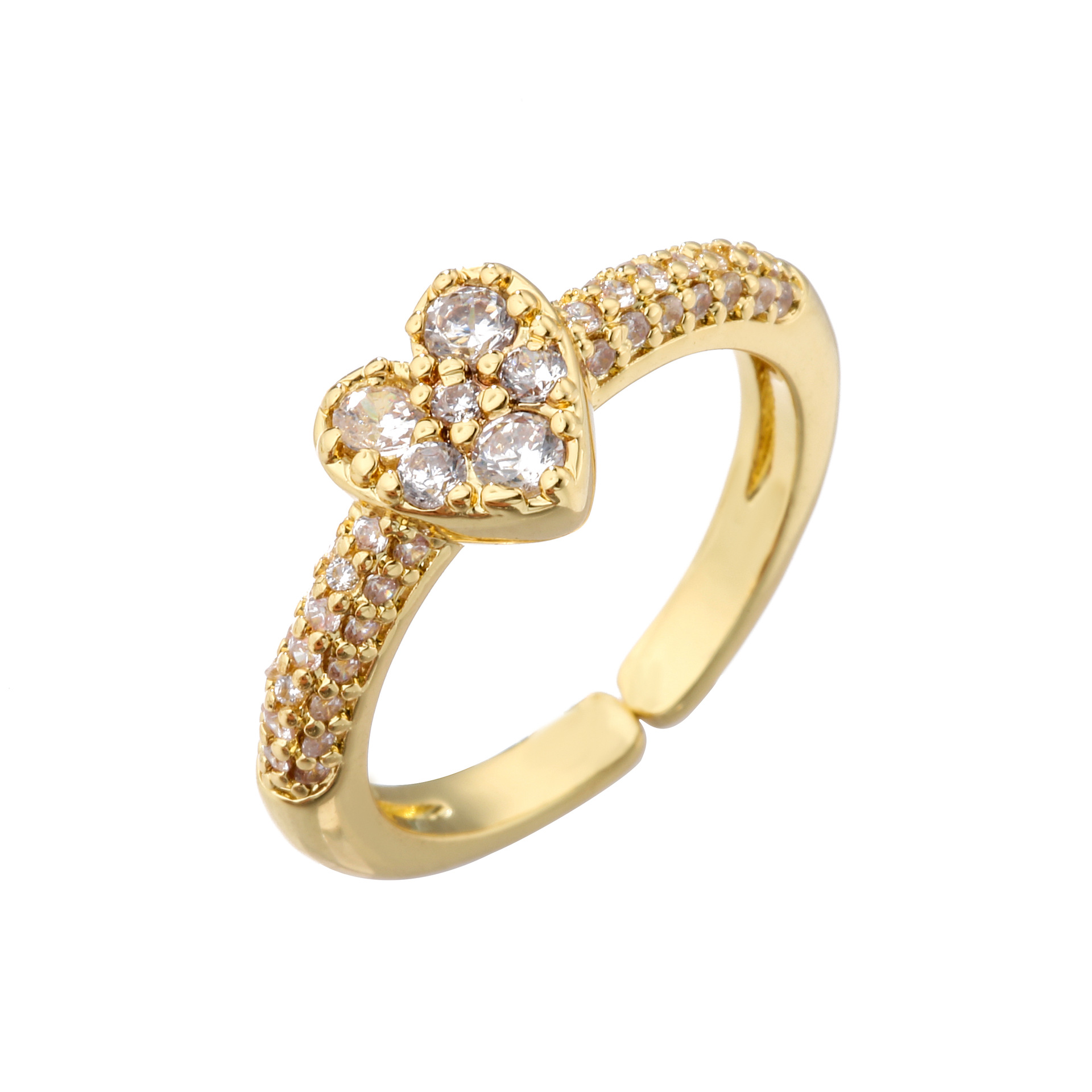 Women's Micro Set Fancy Diamond Zircon Heart Ring