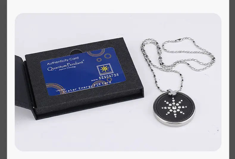 Energy Coin Stainless Steel Titanium Volcanic Stone Pendant
