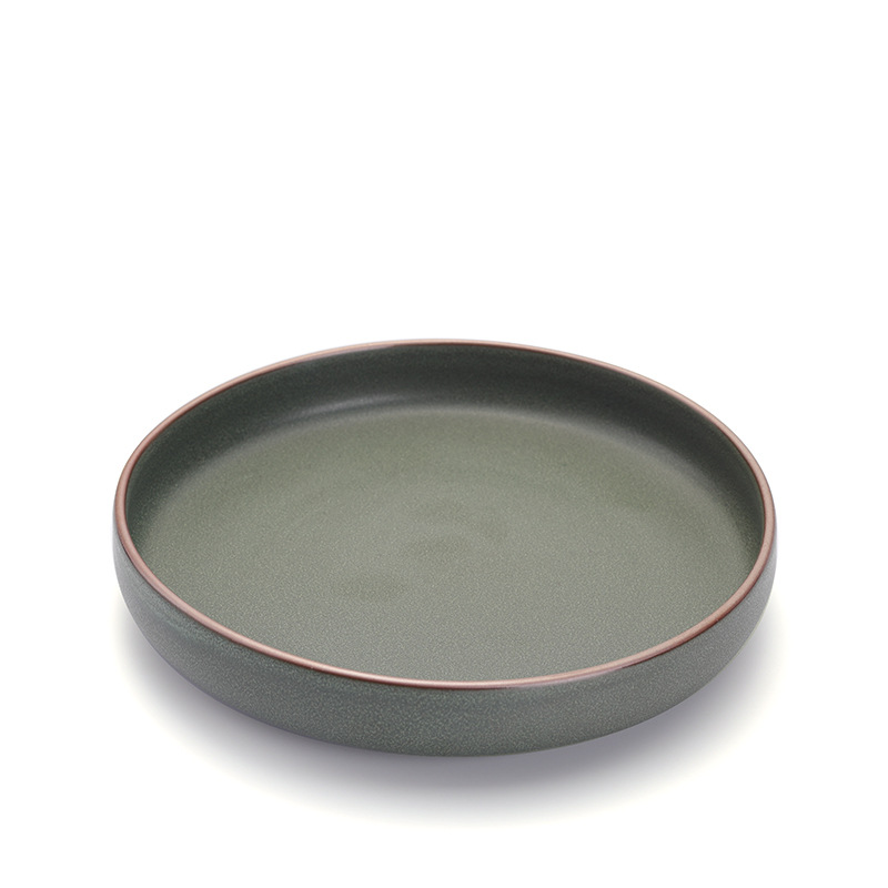 Title 5, Dark Green Retro Household Tableware Plate