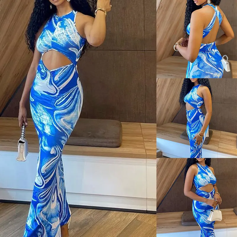 Summer Sleeveless Backless Party Dresses Women's Sexy Package Hip
