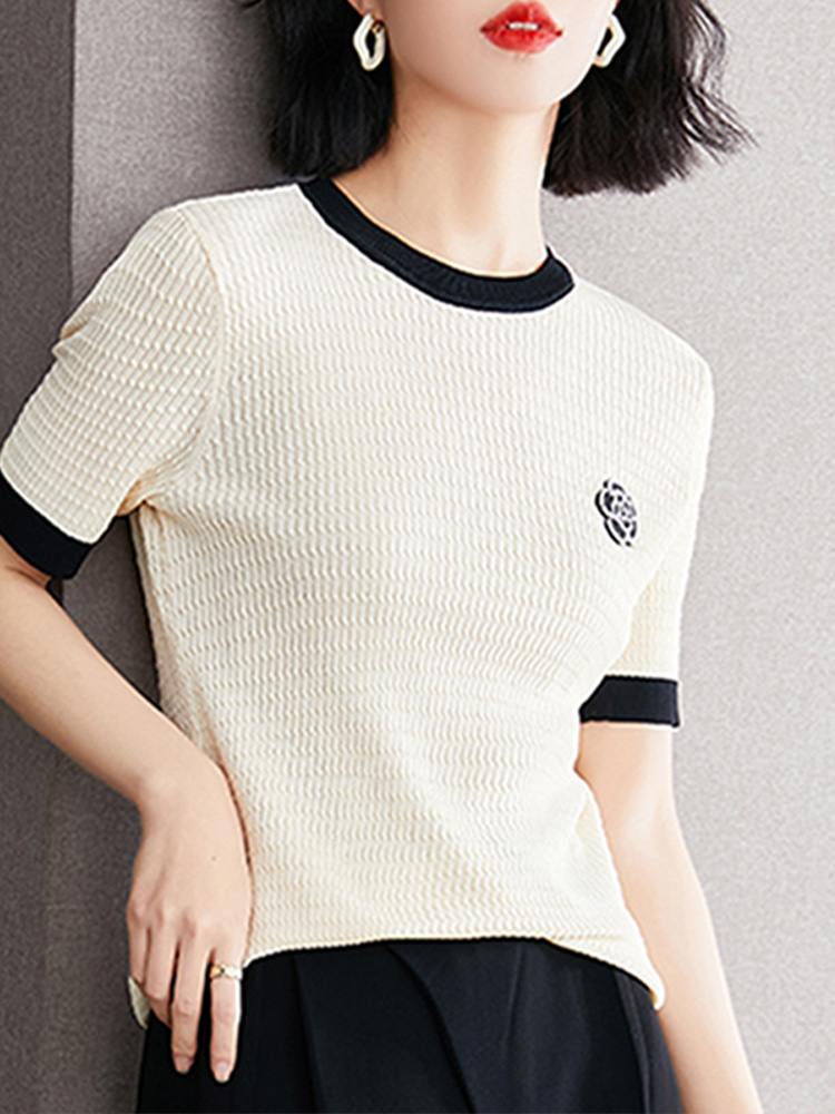 Women's Summer High Elastic Knitted T Shirt - Image 7