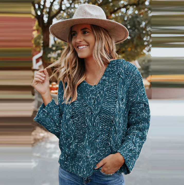 Loose Long-sleeved Solid Color Hooded Sweater