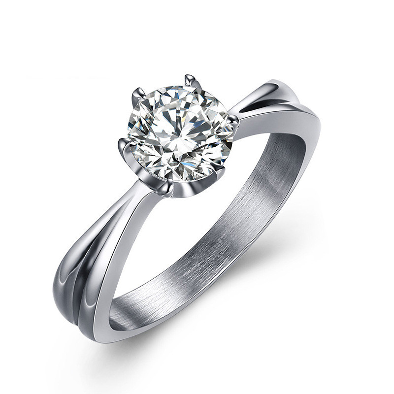 Women's Steel Color Crown Fashion Diamond Ring
