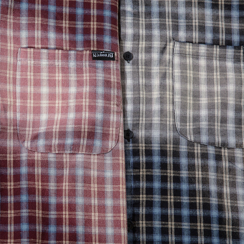 Fashion Spray Plaid Short Sleeves