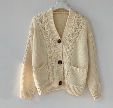 Title 2, Girl Loose Lazy College Style Cardigan Coat