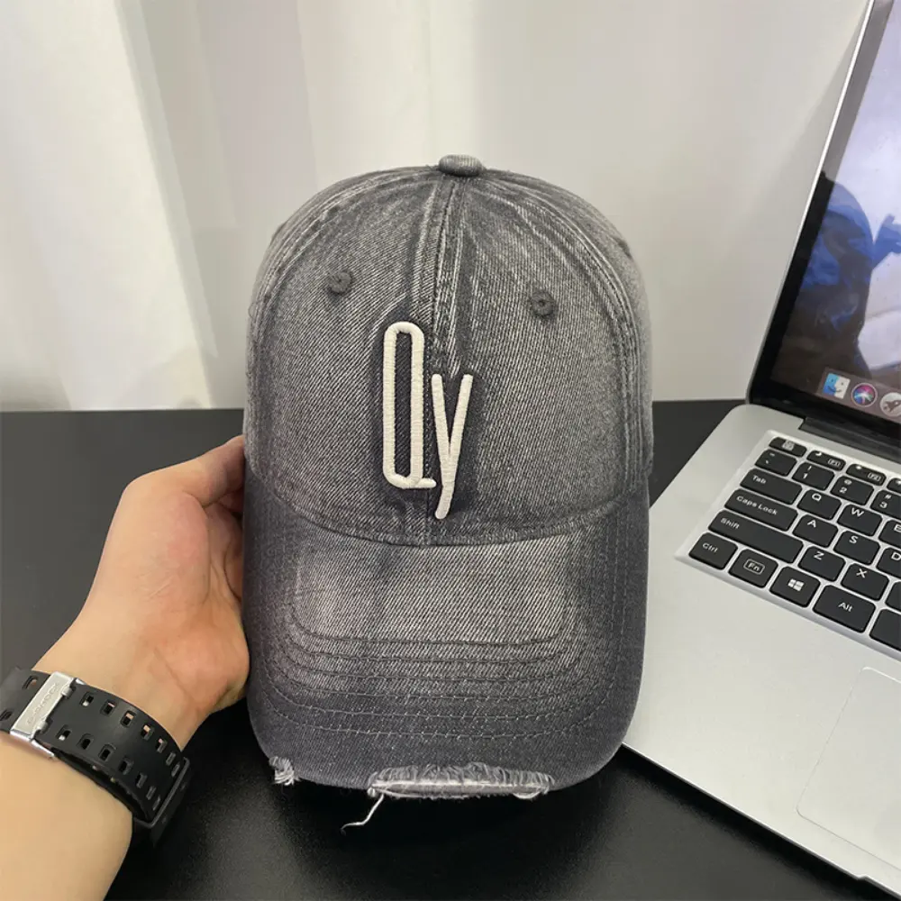 Retro Washed Distressed Denim Baseball Cap