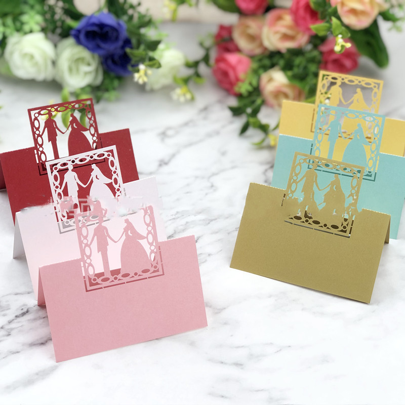 European-style Wedding Seat Holding Hands Small Table Card — foto 5