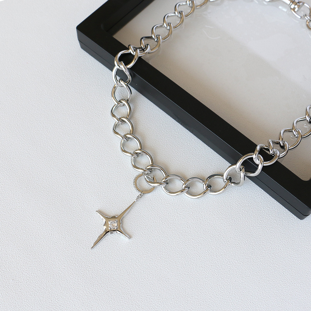 Металлический Крест Холодного Ветра Женская Цепь Ключицы Дизайн Смысл Креста Кулон Ожерелье Ювелирные Изделия