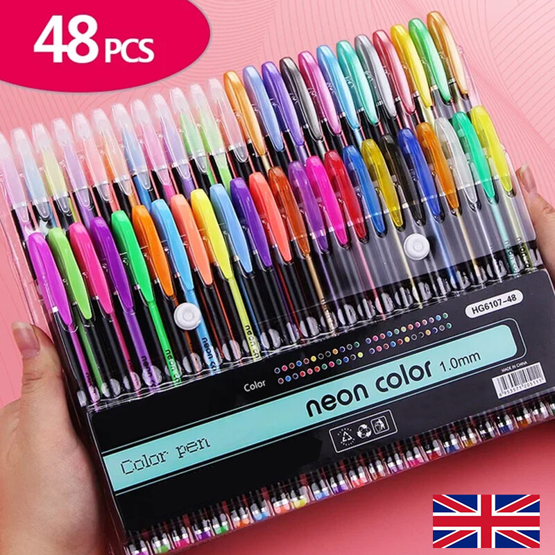 48 Packs Color Gel Ink Pens Set For Adult Colouring Books Drawing And Writing — image 5