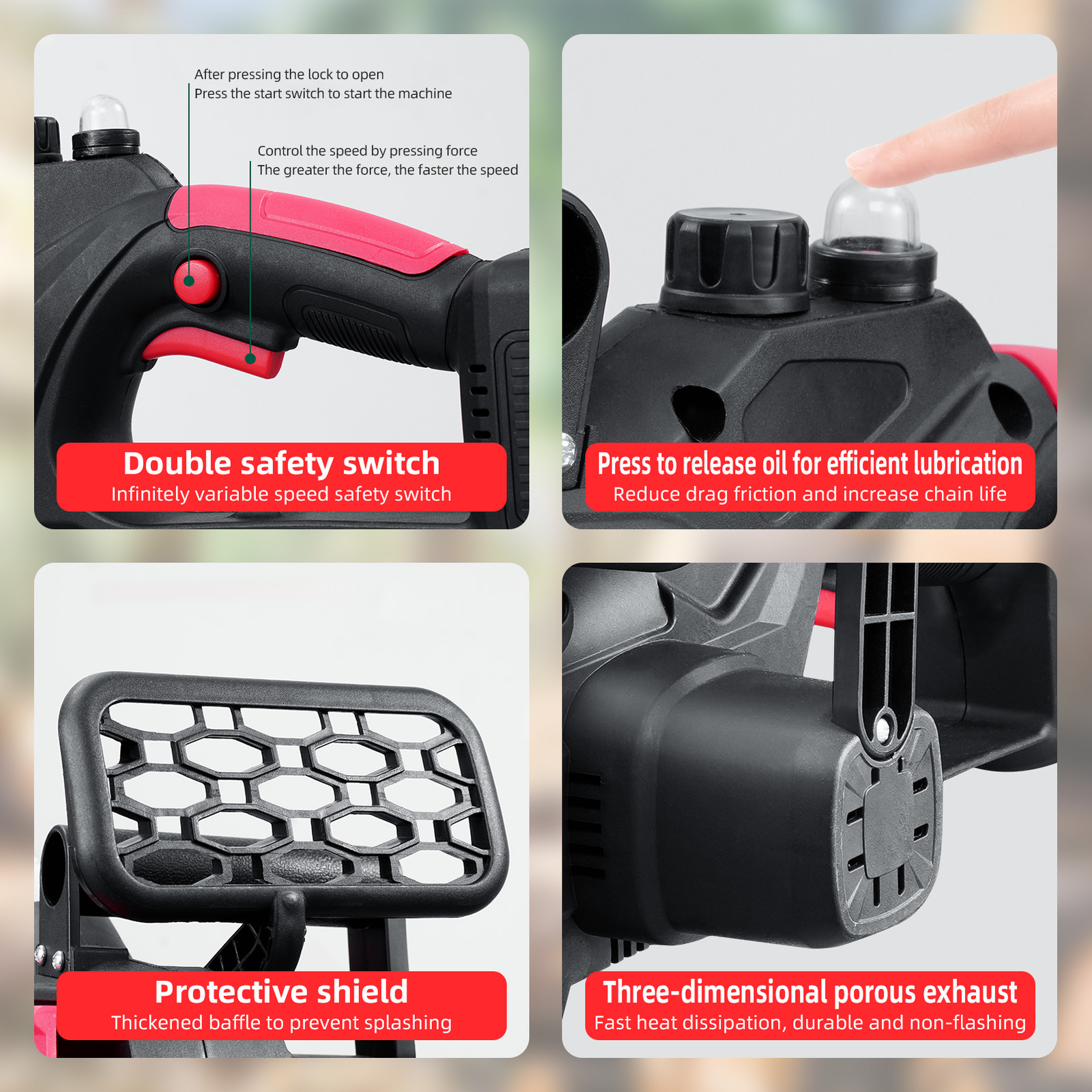 12 Inch Cordless Chainsaw,Electric Handheld Wood Cutter   Battery For  21V