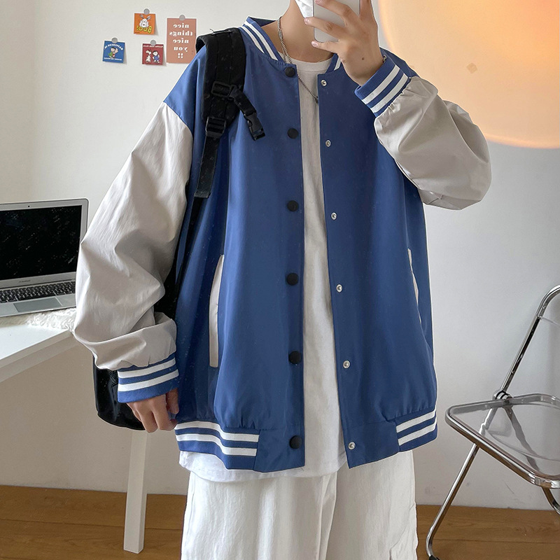 Casual Port Style Loose Baseball Uniform Jacket