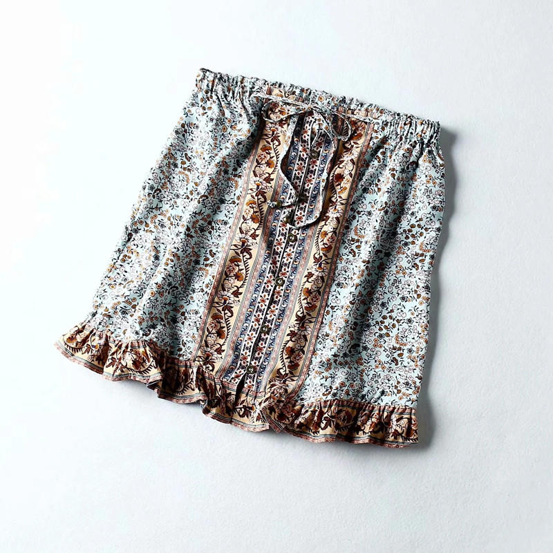 Title 5, Printed cardigan high-waist skirt