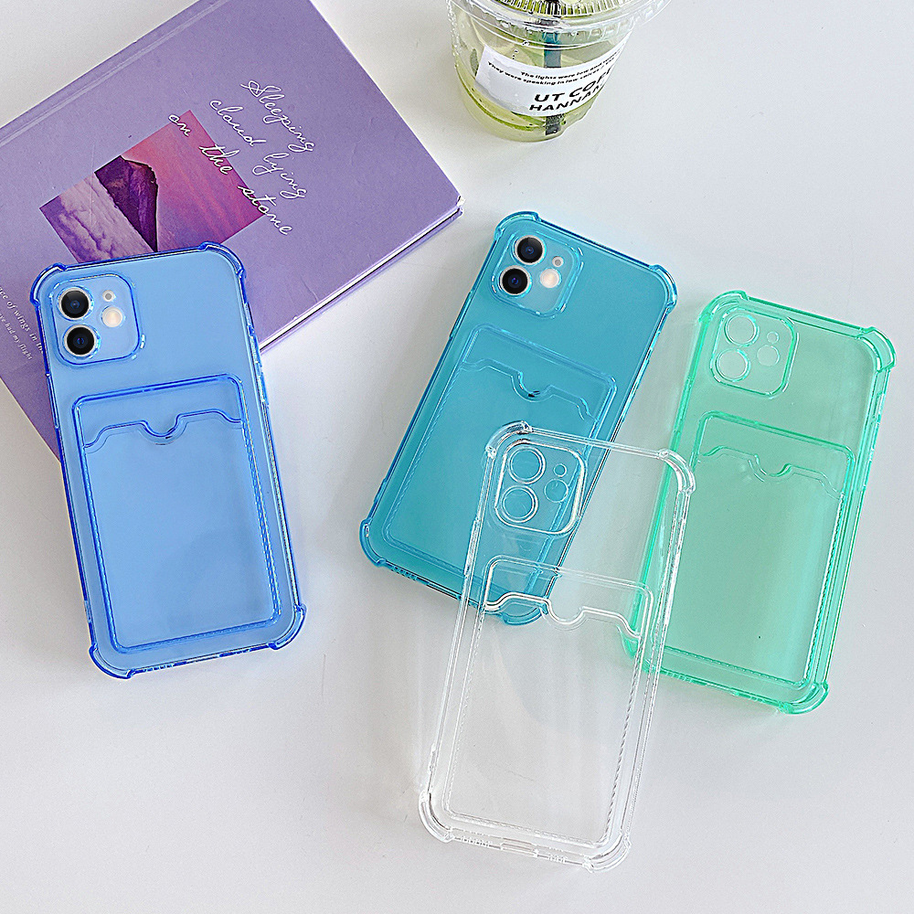Coque de téléphone transparente antichoc – bleue – iPhone 11