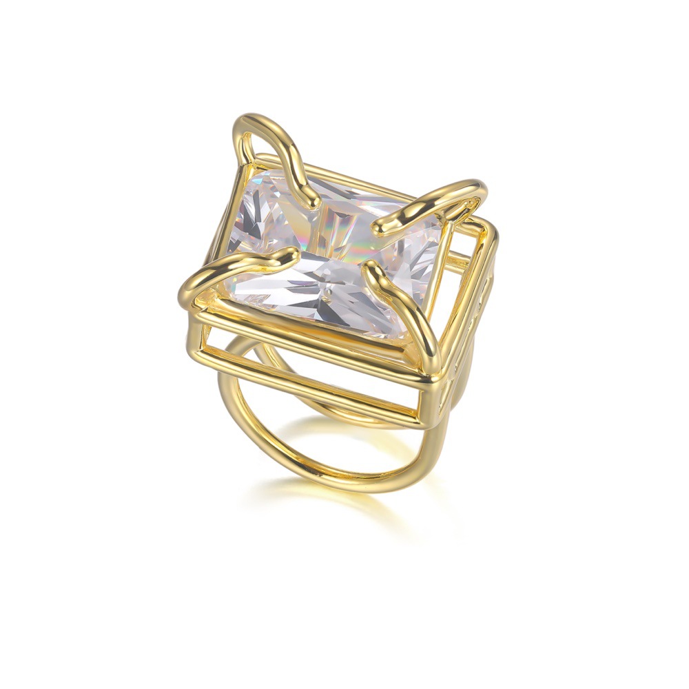 Unsaturated Resin Big Catch Tilt Square Ring