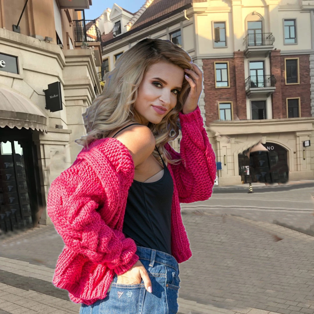 Hooded Short Cardigan Sweater Coat