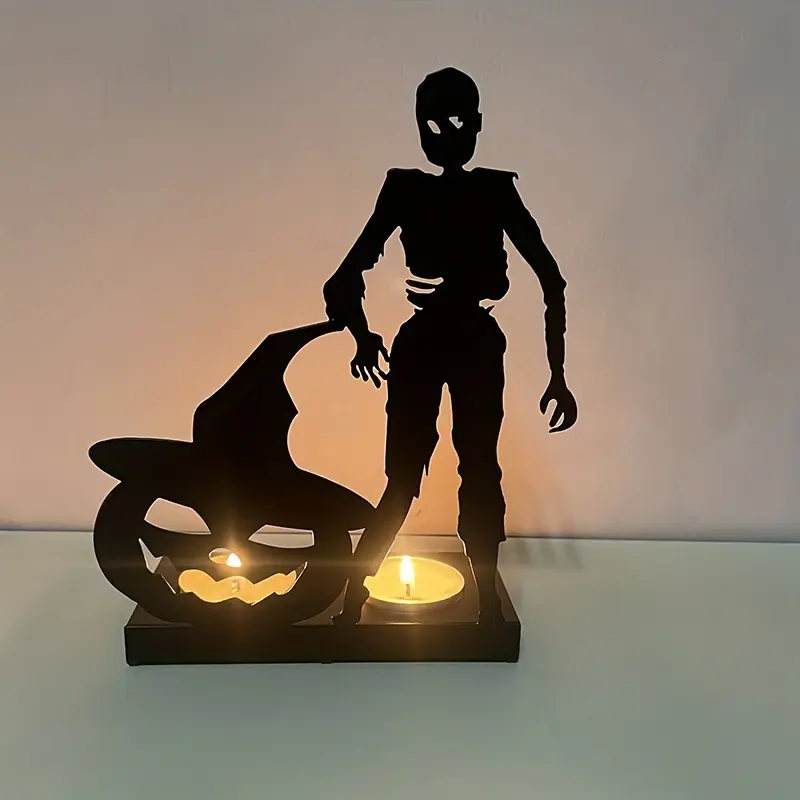 Skeleton Candle Holder Metal Iron Crafts Home