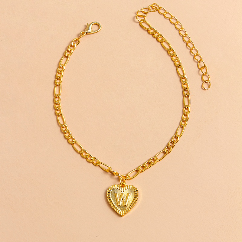 … Color Heart Pendant Foot Bracelets Women