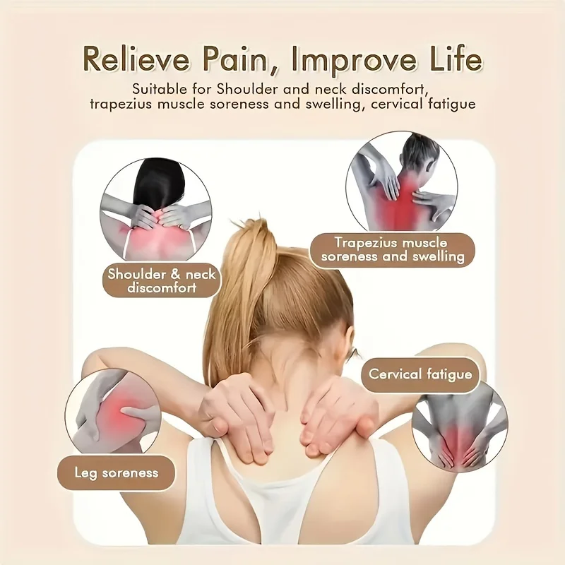 Shiatsu Neck Shoulder Massager Deep Tissue Shawl Kneading Spine Back Muscle Relaxer For Car Home Use Trapezius Neck Massager 6