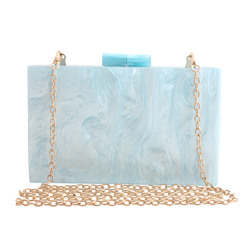 Women Handbags Marble Pattern Acrylic Bag Luxury Handbags Women Bags Blue - Shop at LoveMi