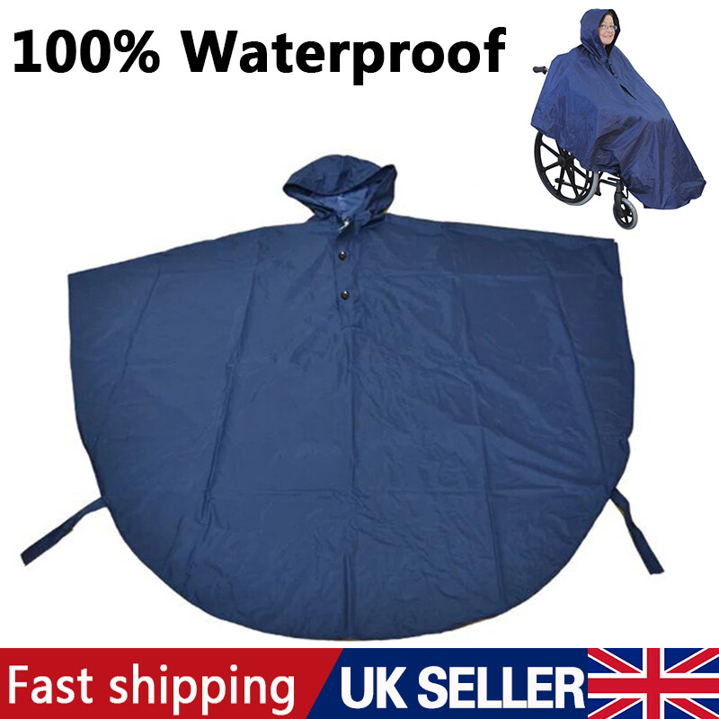 Wheelchair Waterproof Poncho Rain Cover With Hood Disability Aid Coat — image 6