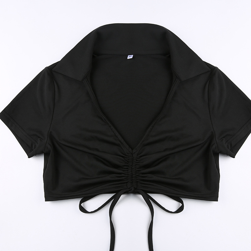 High Waist V-shaped Slim Fit Micro Ragged Pants Two Piece Set