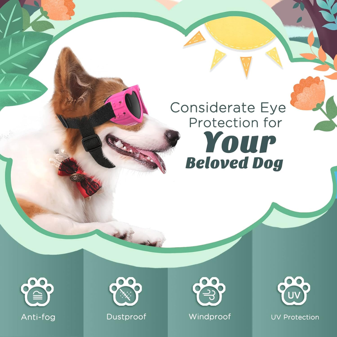 Small Dog Sunglasses UV Protection Heart Shape Dogs Goggles — foto 5