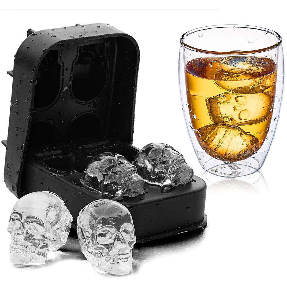 Title 1, Skull Ice Tray Mold Silicone Ice Box Ice Cube M...