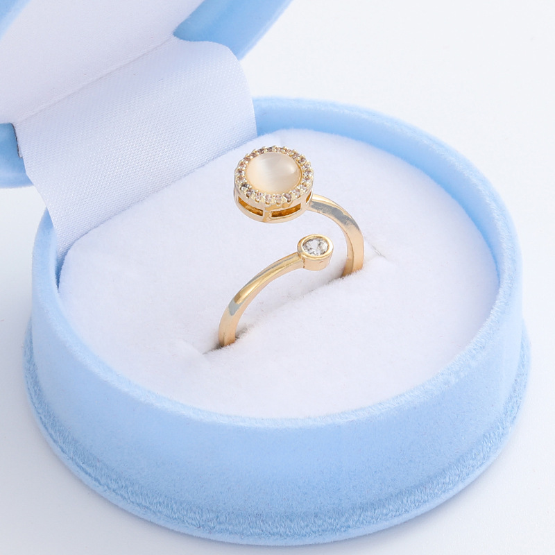 Women's Jewelry Inlaid With Hao Stone Titanium Steel Ring